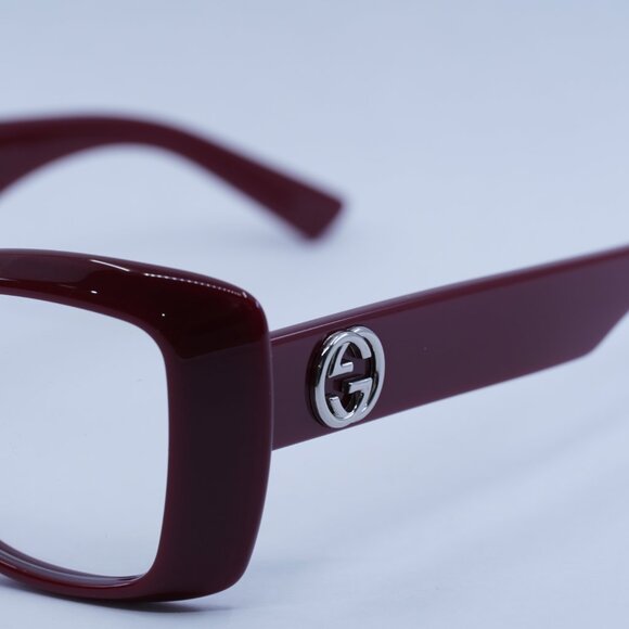 🕶️ New Gucci GG1697O 004 Eyeglasses - Shiny Burgundy Frame - Picture 3 of 10